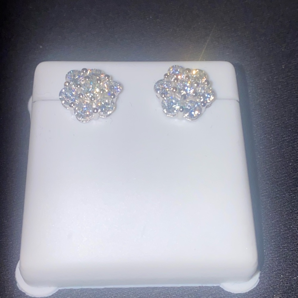 2 CTW. 925 SILVER MOISSANITE PAIR OF EARRINGS $400 PRICE TAGS AS SHOWN